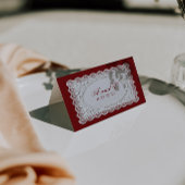 Antike Spitzendeckchen-Hochzeitsplatzkarten in Bur Tischnummer