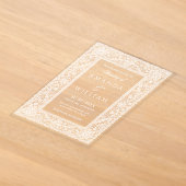 Antike Spitzenrahmen-Hochzeit Acryleinladungen (Ablage )