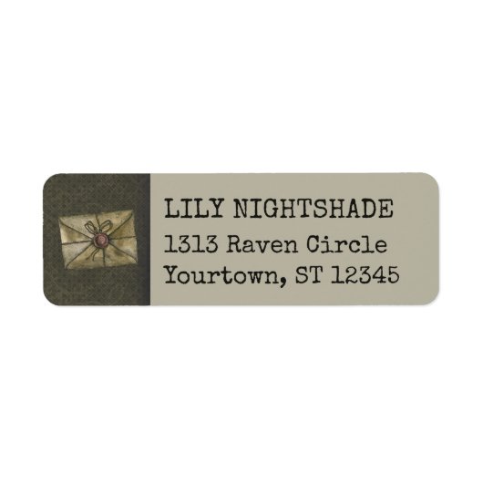 Antike Spooky Letter Autumn Rücksendeadresse Label (Vorne)