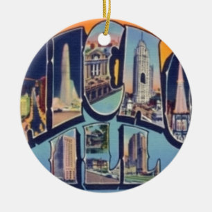Antike Stadt Chicago Keramikornament