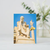 Antike Statue des Philosophen in Athen, Griechenla Postkarte (Stehend Vorderseite)
