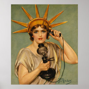 Antike Statue of Liberty, patriotischer Werbeplaka Poster
