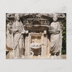 Antike Statuen im Basrelief Postkarte