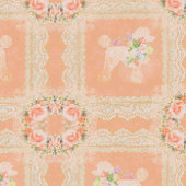 Antike staubige Pfirsich-Pudel-Patchwork Dekokissen