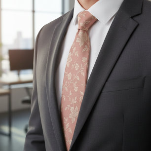 Antike, staubige, rosafarbene Blüten Elegant Roman Krawatte
