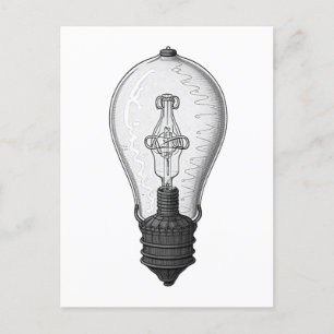 Antike Steampunk-Glühbirne Postkarte