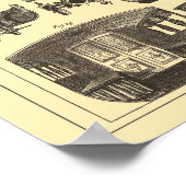 Antike Steampunker Lokomotive - Eisenbahn Kunst Poster (Ecke)