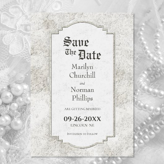 Antike Stein Hochzeit Save The Date