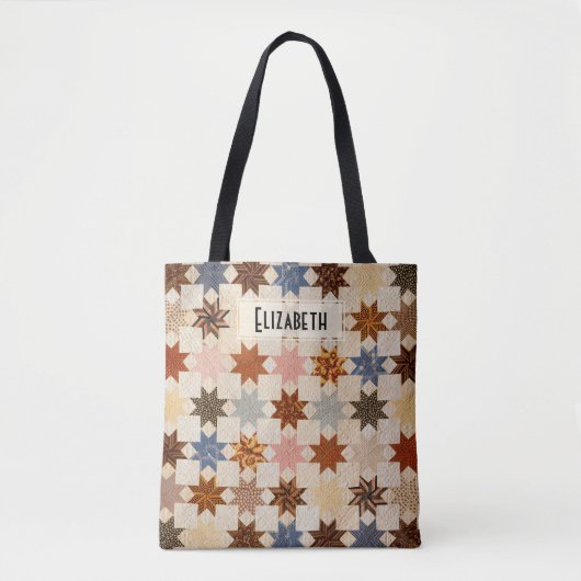 Antike Steppdecke | LeMoyne Stern Patchwork-Muster Tasche (Vorderseite)