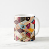Antike Steppdecken-Muster-Tasse Kaffeetasse (VorderseiteRechts)
