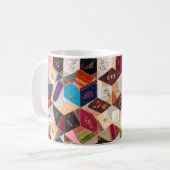 Antike Steppdecken-Muster-Tasse Kaffeetasse (Vorderseite Links)