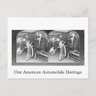 Antike Stereosicht Unser Automobil-Erbe Postkarte
