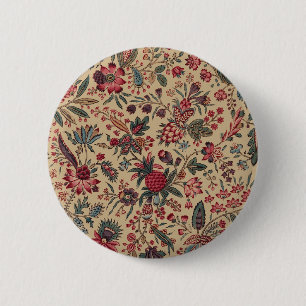 Antike Stickerei Blumenmuster Möbelstoff Button