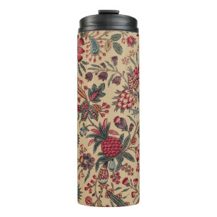 Antike Stickerei Blumenmuster Möbelstoff Thermosbecher
