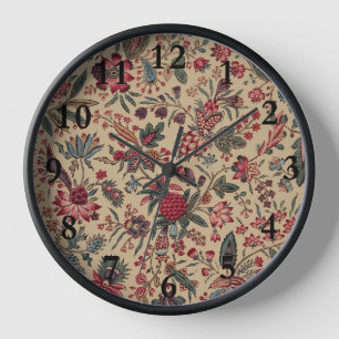 Antike Stickerei Blumenmuster Möbelstoff Uhr
