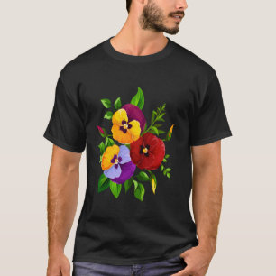 Antike Stiefmütterchen Blumen Gartenarbeit Stiefmü T-Shirt