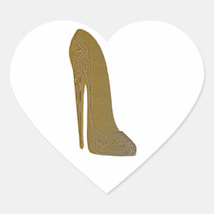 Antike Stilett-Schuh-Absatz-Kunst-Geschenke Herz-Aufkleber