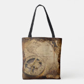 Antike Stilkarte mit großem Kompass Tasche (Rückseite)