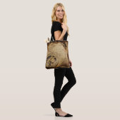 Antike Stilkarte mit großem Kompass Tasche (Am Model)
