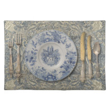 Antike Stoff-Setzer mit Delft-Blauer Platte