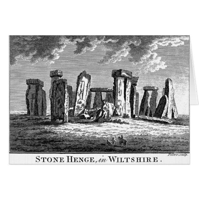 Antike Stonehenge Holzschnitt Stone Circle Gravur (Vorderseite (Horizontal))