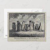 Antike Stonehenge Holzschnitt Stone Circle Gravur Postkarte (Vorne/Hinten)