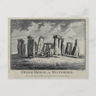 Antike Stonehenge Holzschnitt Stone Circle Gravur Postkarte