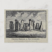 Antike Stonehenge Holzschnitt Stone Circle Gravur Postkarte (Vorderseite)