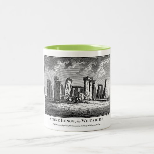 Antike Stonehenge Holzschnitt Stone Circle Gravur Zweifarbige Tasse (Mittel)