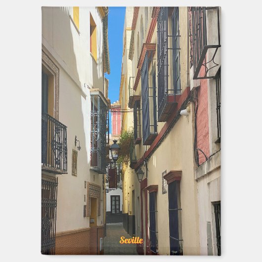 Antike Straße in Sevilla, Spanien, Reise Magnet (Vorderseite)