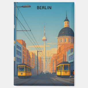 Antike Straßenansicht der Berliner Straßenbahn Magnet