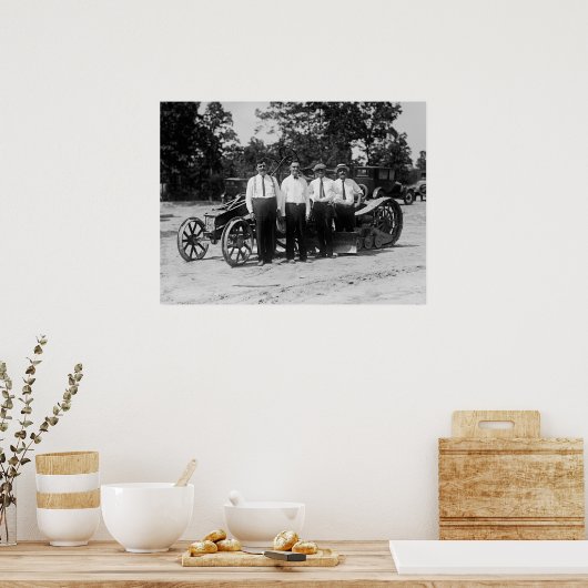 Antike Straßenbauausrüstung der 20er Jahre Poster (Küche)