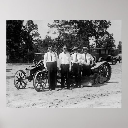 Antike Straßenbauausrüstung der 20er Jahre Poster (Vorne)