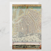 Antike Straßenkarte Amsterdam, Niederlande Briefpapier (Vorne/Hinten)