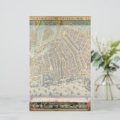 Antike Straßenkarte Amsterdam, Niederlande Briefpapier (Stehend Vorderseite)