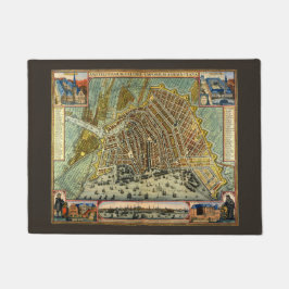 Antike Straßenkarte Amsterdam, Niederlande Fußmatte