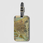 Antike Straßenkarte Amsterdam, Niederlande Gepäckanhänger (Vorderseite Vertikal)