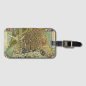 Antike Straßenkarte Amsterdam, Niederlande Gepäckanhänger (Vorderseite (Horizontal))