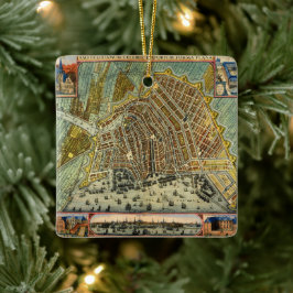 Antike Straßenkarte Amsterdam, Niederlande Keramikornament