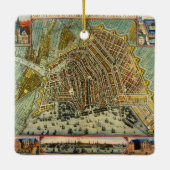 Antike Straßenkarte Amsterdam, Niederlande Keramikornament (Rückseite)