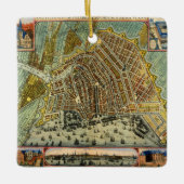 Antike Straßenkarte Amsterdam, Niederlande Keramikornament (Vorderseite)