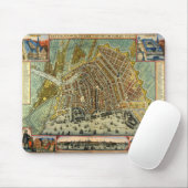 Antike Straßenkarte Amsterdam, Niederlande Mousepad (Mit Mouse)