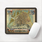 Antike Straßenkarte Amsterdam, Niederlande Mousepad (Mit Mouse)