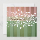Antike Streifen Rosa Grüne Party Einladung (Rückseite)