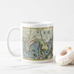 Antike Südostasienkarte von Mercator / Hondius Kaffeetasse