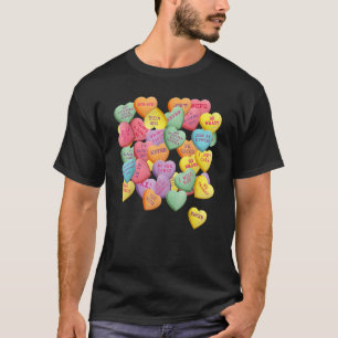 Antike Süßigkeiten-Konversationsherzen für Anti-Va T-Shirt