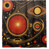 Antike Symbole im lebhaften abstrakten Design Duschvorhang (Vorderseite)