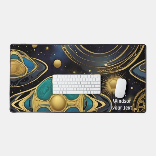 Antike Symbole im lebhaften abstrakten Design Schreibtischunterlage (Tastatur & Maus)