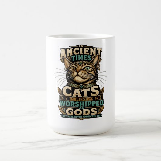 Antike Tabby-Katzenattitüde Kaffeetasse (Mittel)