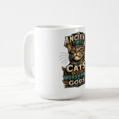 Antike Tabby-Katzenattitüde Kaffeetasse (Vorderseite Links)